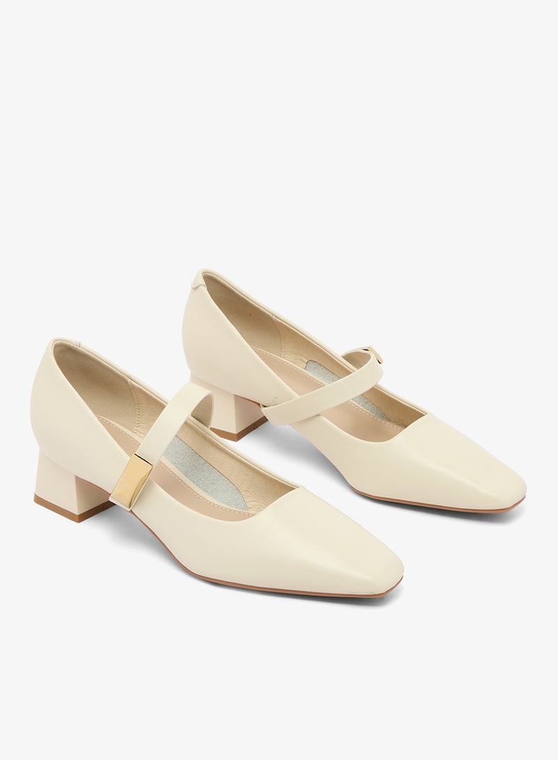 Ginger Strap Detail Block Heel Mary Janes - Image 4